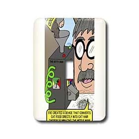Rich Diesslins Funny Out to Lunch Cartoons - Copy Cat Machine Goes from Cat Food to Hairballs - Light Switch Covers - single toggle switch