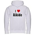 I Love/Heart Aikido Adult Zippered Hooded (Hoody Hoodie) Sweatshirt Fleece Jacket (Various Colors Avail)
