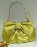 YSL Satin Bow Gold Evening Bag Handbag
