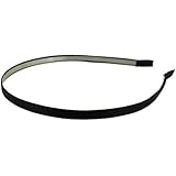 Trimweaver 12-Piece 5mm Satin Lined Metal Headband, 3/16-Inch, Black