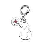 ELLE Jewelry Charms 3 Number Sterling Silver C