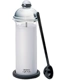 BonJour Coffee Glass and Stainless Steel Manual Milk Frother, 16-Ounce, Caff&eacute; Froth Maximus