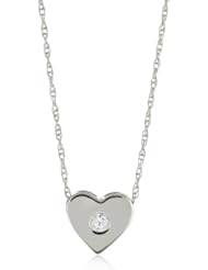 Kobelli 0.05 Cttw Small Diamond Heart Shaped Pendant Necklace