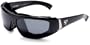 7eye Bali Nxt Polar Resin Sunglasses,Glossy Black Frame/Re-ACT NXT Polar Gray Lens,one size