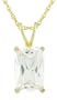 Yellow Gold Plated Sterling Silver 12 x 8mm Emerald-Cut Cubic Zirconia Pendant