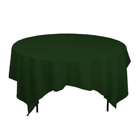 85 Inch Square Polyester Tablecloth Hunter Green85 Inch Square Polyester Tablecloth