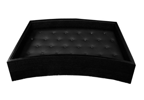 Armen Living 904 Portico Coffee Table, Black Fabric