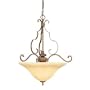Thomas Lighting M2693-45 Three Light Pendant, Artisan Bronze Finish with Hand Painted Parachment Glass
