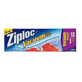 Ziploc Vacuum Pump Refill Bags, Quart Size, 12 Count