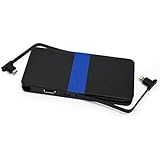 Tylt ENERGI 5K+ Battery Pack with Built-In Lightning and Micro-USB Cables and Universal USB Port - Retail Packaging - Blue