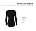 Moxeay V-Neck One Piece Bodysuit Long Sleeve Bodycon Rompers X-Large Black