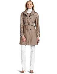 AK Anne Klein Women’s Ruffle Trench Coat