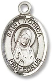 Small Childrens Jewelry, Girls or Boys Sterling Silver St. Monica Pendant with Sterling Silver 18" Lite Curb Chain. Catholic Saint Monica Patron Saint of Married Women, Mothers, Alcoholics, Adultery, Abuse Victims, Difficult Marriages, Disappointing Children, Homemakers, Housewives, Married Women, Mothers, Victims of Adultery, Victims of Unfaithfulness, Victims of Verbal Abuse, Widows, Wives.