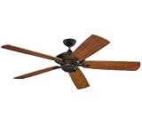 Monte Carlo 5CY60RB Cyclone 60-Inch 5-Blade Outdoor Ceiling Fan, Roman Bronze Motor Finish and Teak ABS with Grain Blades