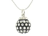 Black Crystal Stud Ball Pendant Necklace Jewelry