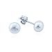 SPOIL CUPID Freshwater White Pearl 925 Sterling Silver Button Shape Stud Ball Earrings or Earring Set
