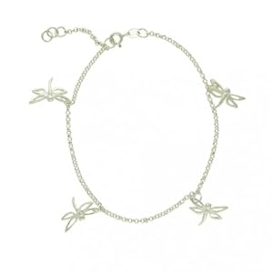 Bling Jewelry .925 Sterling Silver Multi Dragonflies Ankle Bracelet