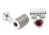 Boutons de manchettes - Barils avec cristaux Swarovski rouge rubi