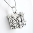 Rectangular Prayer Box in Sterling Silver on 24" Rhodium and Sterling Snake Chain, #8099