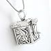 Rectangular Hinged Prayer Box with Leaf Pattern in Sterling Silver on 24" Rhodium and Sterling Snake Chain, #8099