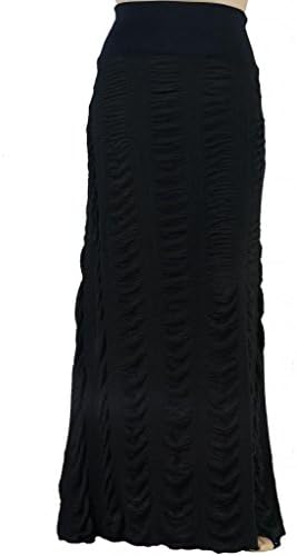 Stylzoo Women's Plus Size Stretchy Comfy Maxi Skirt Ruched Parachute Detail