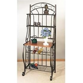 Old Dutch International Copper Baker's Rack with Wine Rack 27.25x68x16-in. by Old Dutch