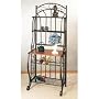Old Dutch International Copper Baker's Rack with Wine Rack 27.25x68x16-in.