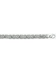 11mm White Gold Byzantine Bracelet 7"