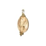 Lepidolite Pendant 01 Wire Wrap Stone Oval Pink White Gold Relieve Stress Natural Rock 2.2