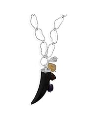 Sterling Silver 32 Inch Link Necklace with Multistone Drop