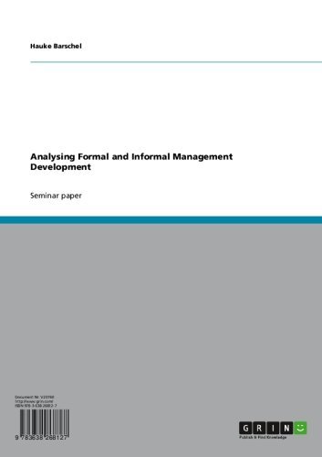 Analysing Formal and Informal Management Development