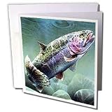 Fishing - Rainbow Trout - Greeting Cards-12 Greeting Cards with envelopes