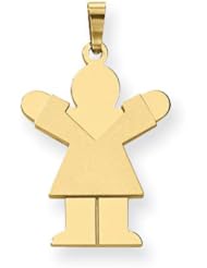 14k Yellow Gold Girl Charm. Metal Wt- 2.25g