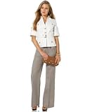 MICHAEL Michael Kors Petite Twill Safari Jacket & Linen Wide-Leg Pants