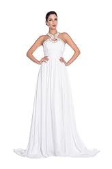 Sexy Halter Sleeveless Beaded Bodycon Dress/Wedding Dress  with a Chapel Train 
