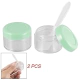 2 Pcs Mint Green Clear Plastic Cosmetic Cream Empty Case