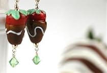 Glass Strawberry Earrings