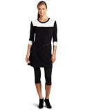 Hknb Heidi Klum For New Balance Women's Long T-Shirt Dress, Black/Winter White, Small