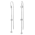 Silver Bezel Set Threader Earrings