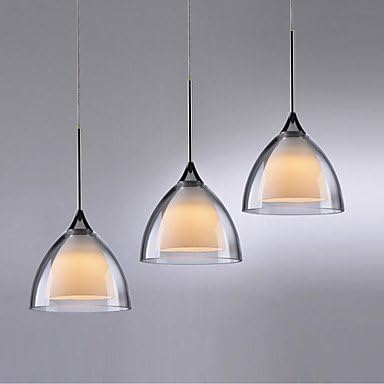 Glass Modern Bar Pending Single& Triple Lamp with LED Light Source. , Warm White-90-240V