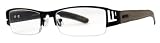 31mdgXwo6SL. SL160  New Lightweight Rectangular Half Frame Metal Reading Glasses Matte Black with +2.25 Power Lens
