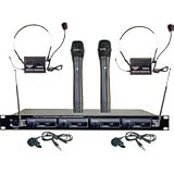 Pyle PDWM4300 4 Mic VHF Wireless Microphone System