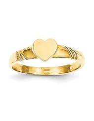 Genuine IceCarats Designer Jewelry Gift 14K Children&apos;s Heart Ring Size 3.00