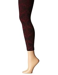 Apparel: Jessica Simpson Womens Motif Seamless, Black/Rhubarb, Small/Medium - Jessica Simpson Women's Socks & Hosiery