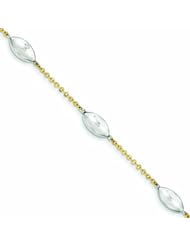 Genuine 14K Two-Tone Polished And Brushed Bracelet 7.25 Inches 2 Grams Of Gold 100% Satisfaction Guaranteed.