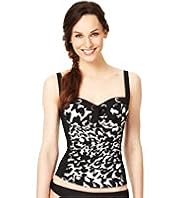 Cheetah Print Padded Tankini Top