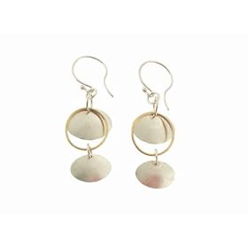 Double Petal Earrings with Gold Accent by Jane Hollinger