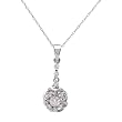 Necklace With Genuine Clean Diamonds Made of 14K White Gold Length 18in