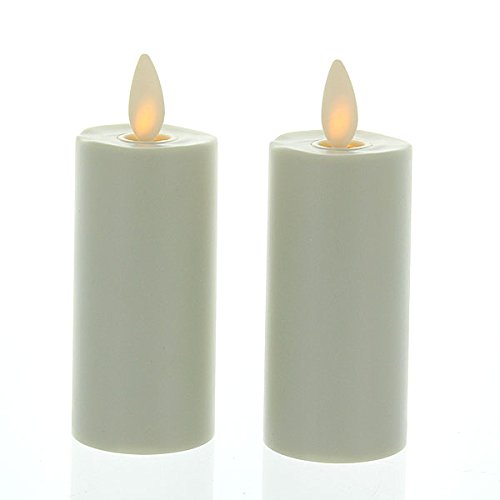 Luminara Votive Candle Set of 2 Ivory Moving Wick Candles 1.5" X 3