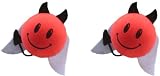 Happy Smiley Face Devil w/ Angel Wings Car Truck SUV Antenna Topper - 2PK
